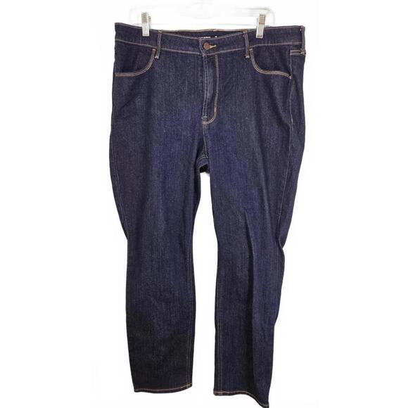 Old Navy Women's High-Rise Wow Straight Dark Blue Jeans Size 16 Short - Picture 1 of 8